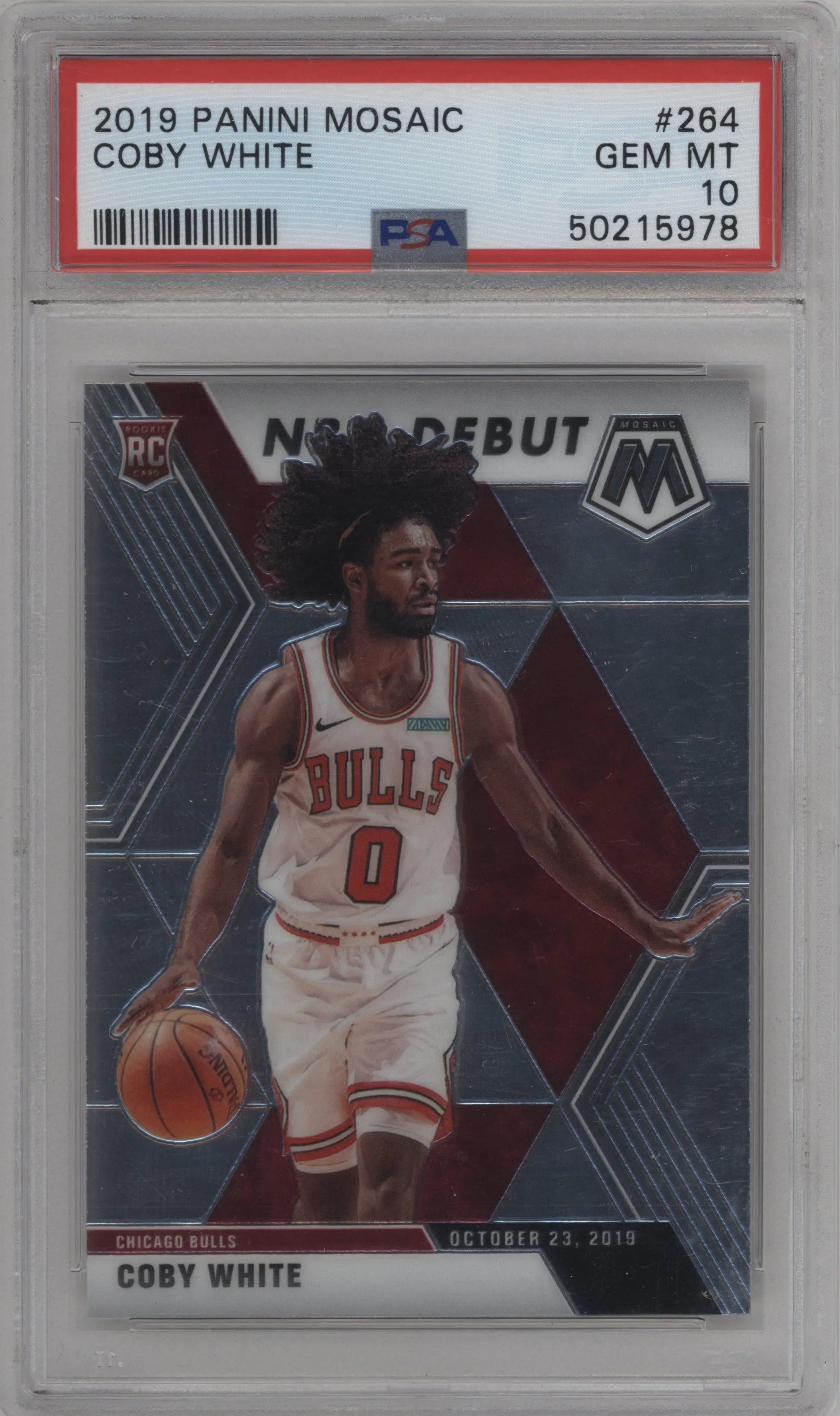 2019 Panini Mosaic Coby White #264 PSA 10