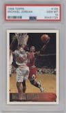 Michael Jordan from the 1996-97 Topps set graded by PSA and given an overall grade of 10.