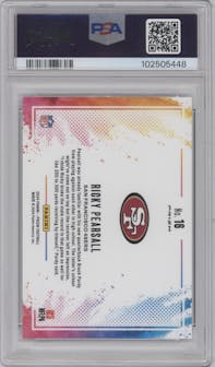 Ricky Pearsall from the 2024 Panini Prizm set graded by PSA and given an overall grade of 10.