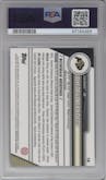 Shedeur Sanders from the 2023 Bowman Chrome University Sapphire Edition set graded by PSA and given an overall grade of 10.