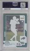 Josh Allen from the 2022 Clearly Donruss set featuring a Green parallel graded by PSA and given an overall grade of 10.