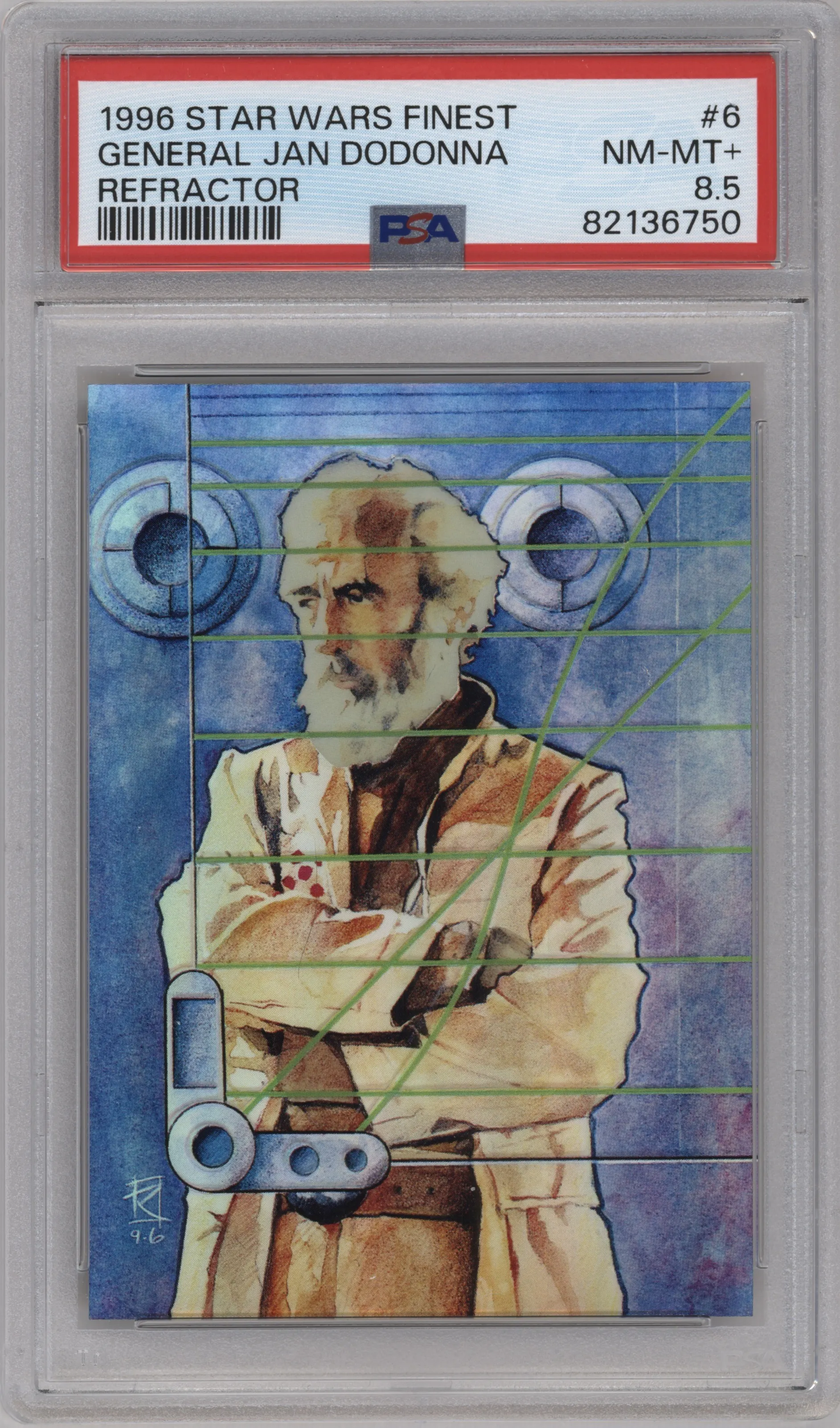 1996 Topps Finest Star Wars General Jan Dodonna Refractor #6 PSA 8.5