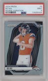 Bo Nix from the 2024 Panini Prizm set graded by PSA and given an overall grade of 9.