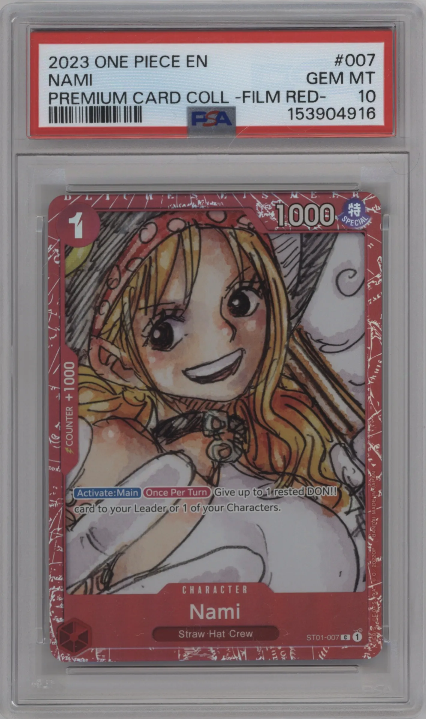 2023 One Piece PC Coll. FILM RED Ed. Nami C #ST01-007 C PSA 10