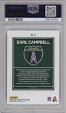 Earl Campbell from the 2024 Donruss Optic set graded by PSA and given an overall grade of 10.