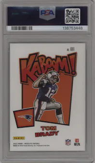  Tom Brady  from the 2022 Panini Absolute set graded by PSA and given an overall grade of 9.