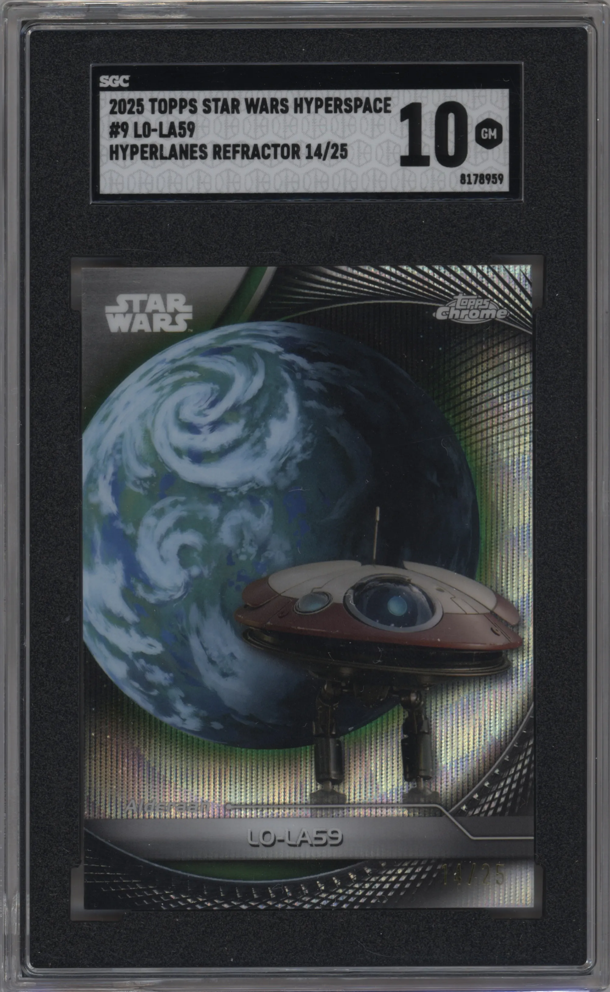 2025 Topps Star Wars Hyperspace L0-LA59 Hyperlanes Refractor #9 SGC 10