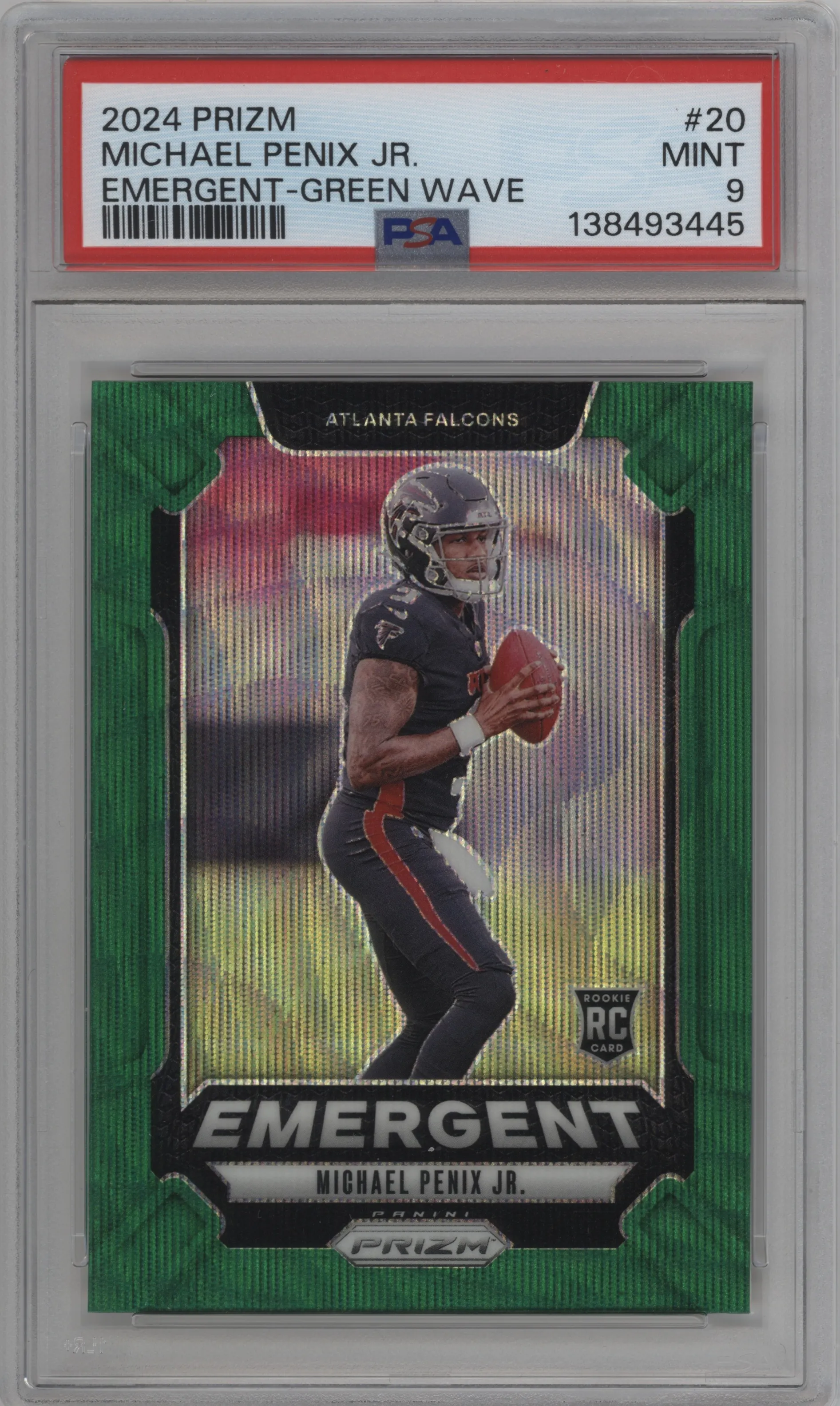 2024 Panini Prizm Emergent Michael Penix Jr. Green Wave #20 PSA 9