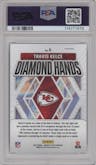 Travis Kelce  from the 2024 Donruss Optic set featuring a Purple Stars parallel graded by PSA and given an overall grade of 10.