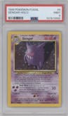 Gengar from the 1999 Pokemon set graded by PSA and given an overall grade of 9.