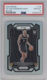 Victor Wembanyama from the 2023-24 Panini Prizm set featuring a Silver Prizm  parallel graded by PSA and given an overall grade of 10.