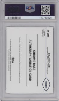 Drake Maye from the 2024 Topps Chrome set graded by PSA and given an overall grade of 9.