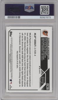 Gunnar Henderson from the 2023 Topps Chrome Update set graded by PSA and given an overall grade of 10.