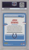 Josh Downs from the 2023 Donruss Optic set featuring a Pink parallel graded by PSA and given an overall grade of 10.