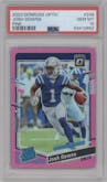 Josh Downs from the 2023 Donruss Optic set featuring a Pink parallel graded by PSA and given an overall grade of 10.