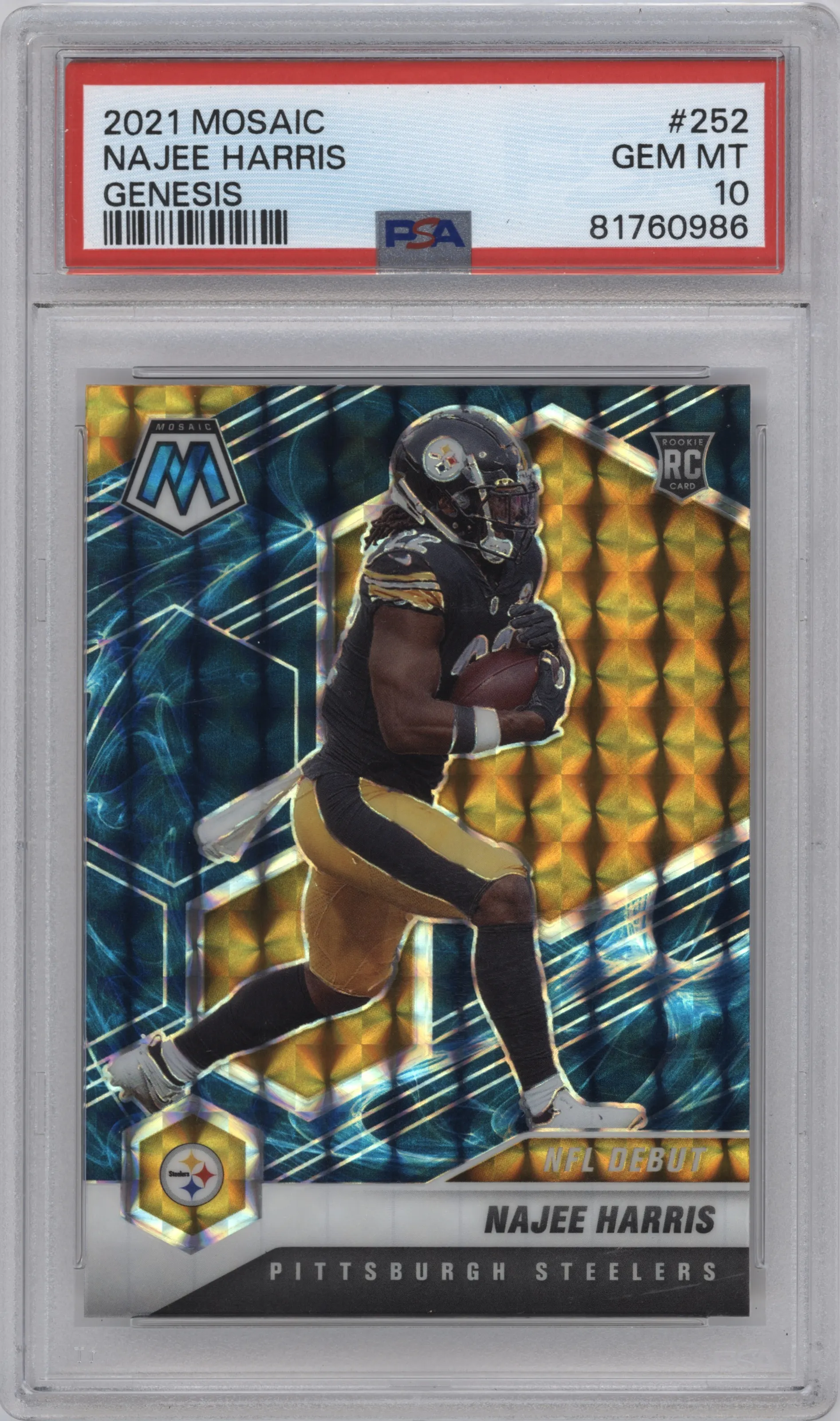2021 Panini Mosaic Najee Harris Genesis PSA 10