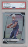Joe Milton III from the 2024 Panini Prizm set featuring a Silver Prizm parallel graded by PSA and given an overall grade of 10.