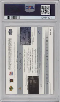 Peyton Manning/Archie Manning from the 2002 Upper Deck Super Bowl XXXVI Card Show set graded by PSA and given an overall grade of 10.