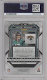 Trevor Lawrence  from the 2022 Panini Prizm set featuring a Light Blue Prizm parallel graded by PSA and given an overall grade of 10.
