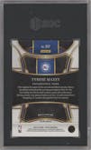 Tyrese Maxey from the 2023-24 Panini Select  set featuring a Zebra Prizm parallel graded by SGC and given an overall grade of 9.