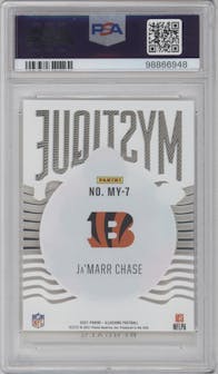 Ja'Marr Chase from the 2021 Panini Illusions set graded by PSA and given an overall grade of 9.