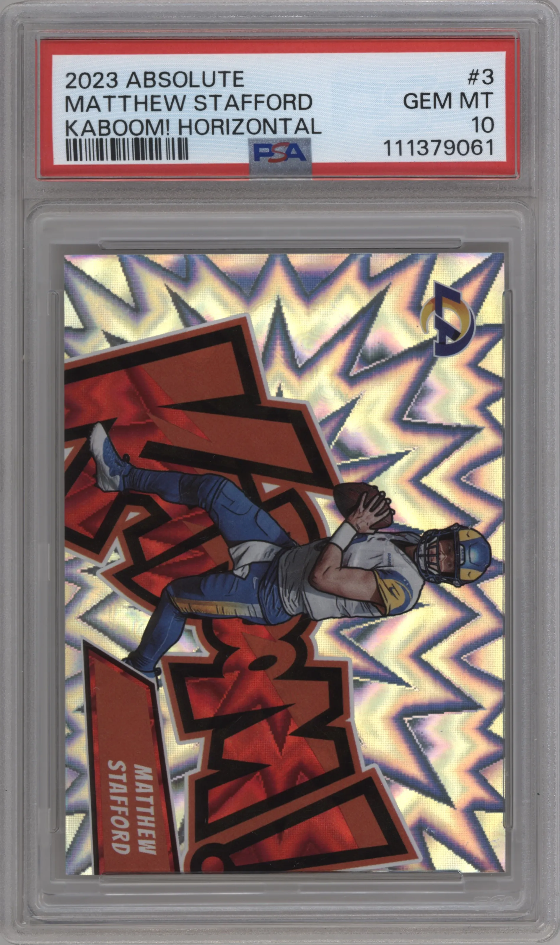 2023 Panini Absolute Kaboom! Horizontal Matthew Stafford #3 PSA 10