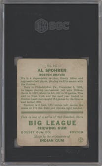 Al Spohrer from the 1933 Goudey set graded by SGC and given an overall grade of 1.5.