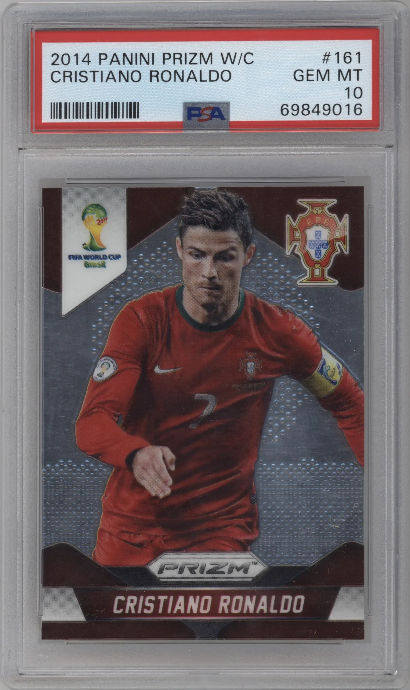 2014 Panini Prizm World Cup Portugal Cristiano Ronaldo PSA 10