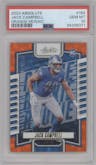 Jack Campbell from the 2023 Panini Absolute set featuring a Orange Mosaic parallel graded by PSA and given an overall grade of 10.