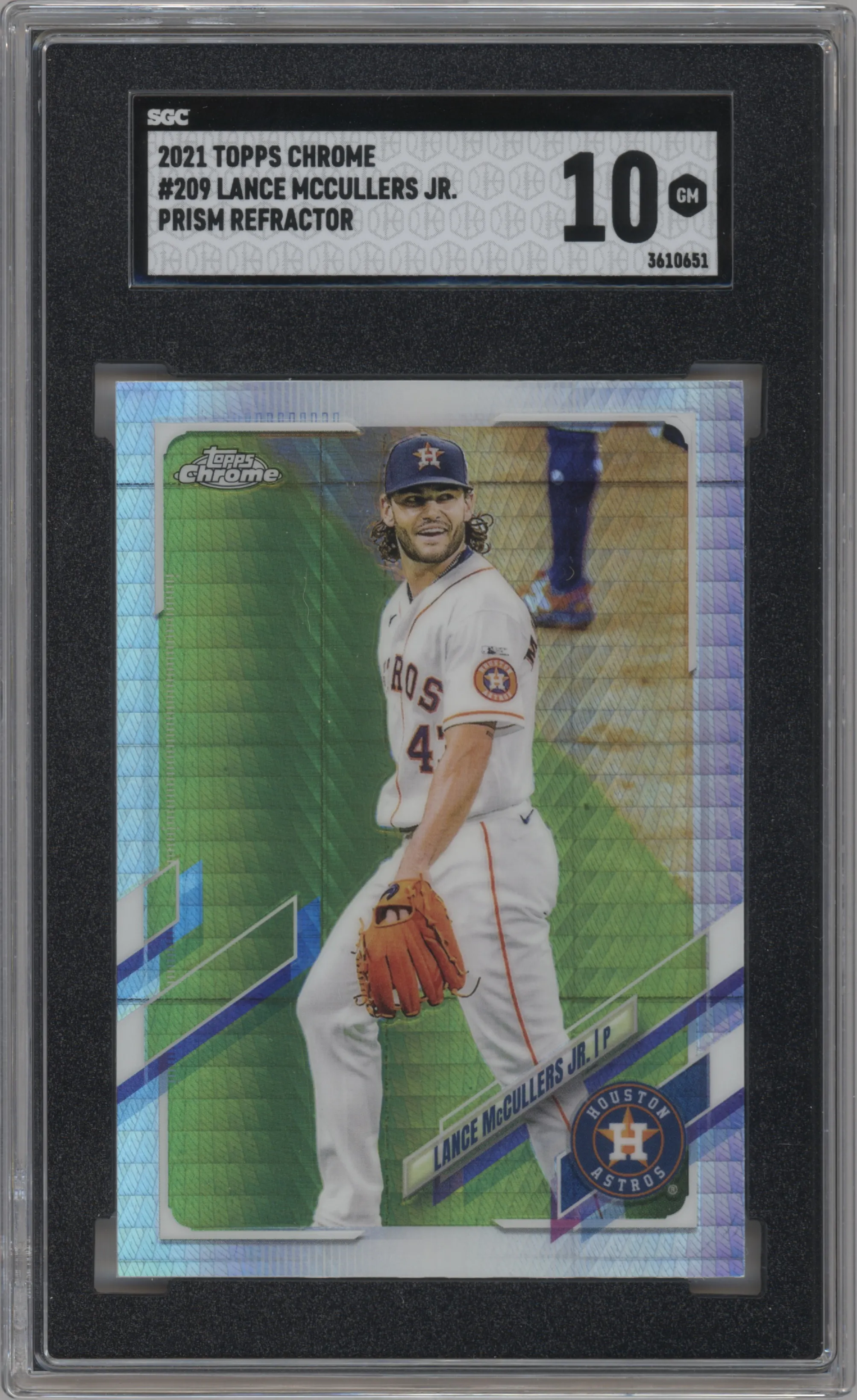 2021 Topps Chrome Lance McCullers Jr. Prism Refractor SGC 10