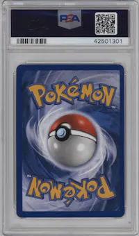 Dark Charizard from the 2000 Pokemon set graded by PSA and given an overall grade of 10.
