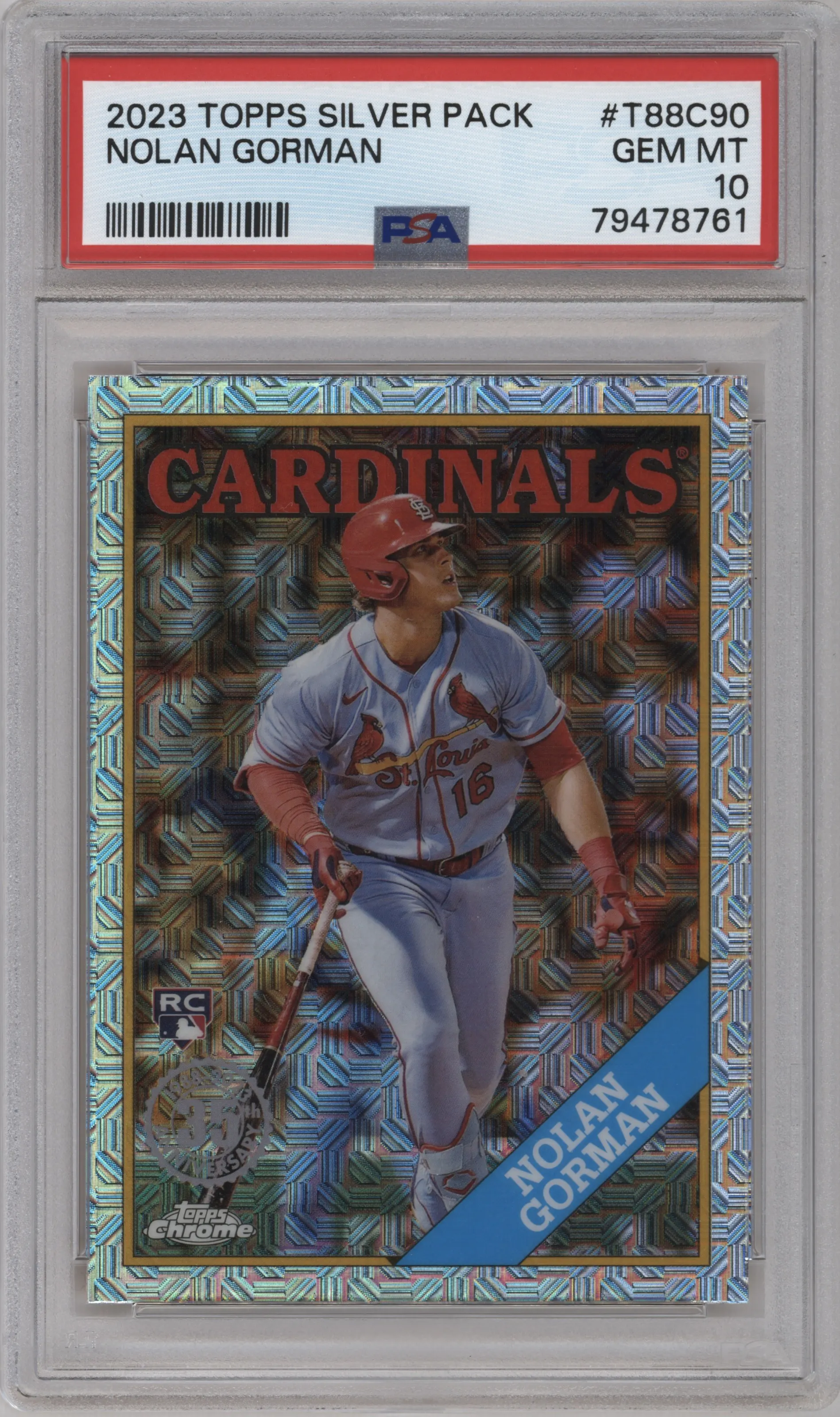 2023 Topps Silver Pack 1988 Topps Nolan Gorman PSA 10