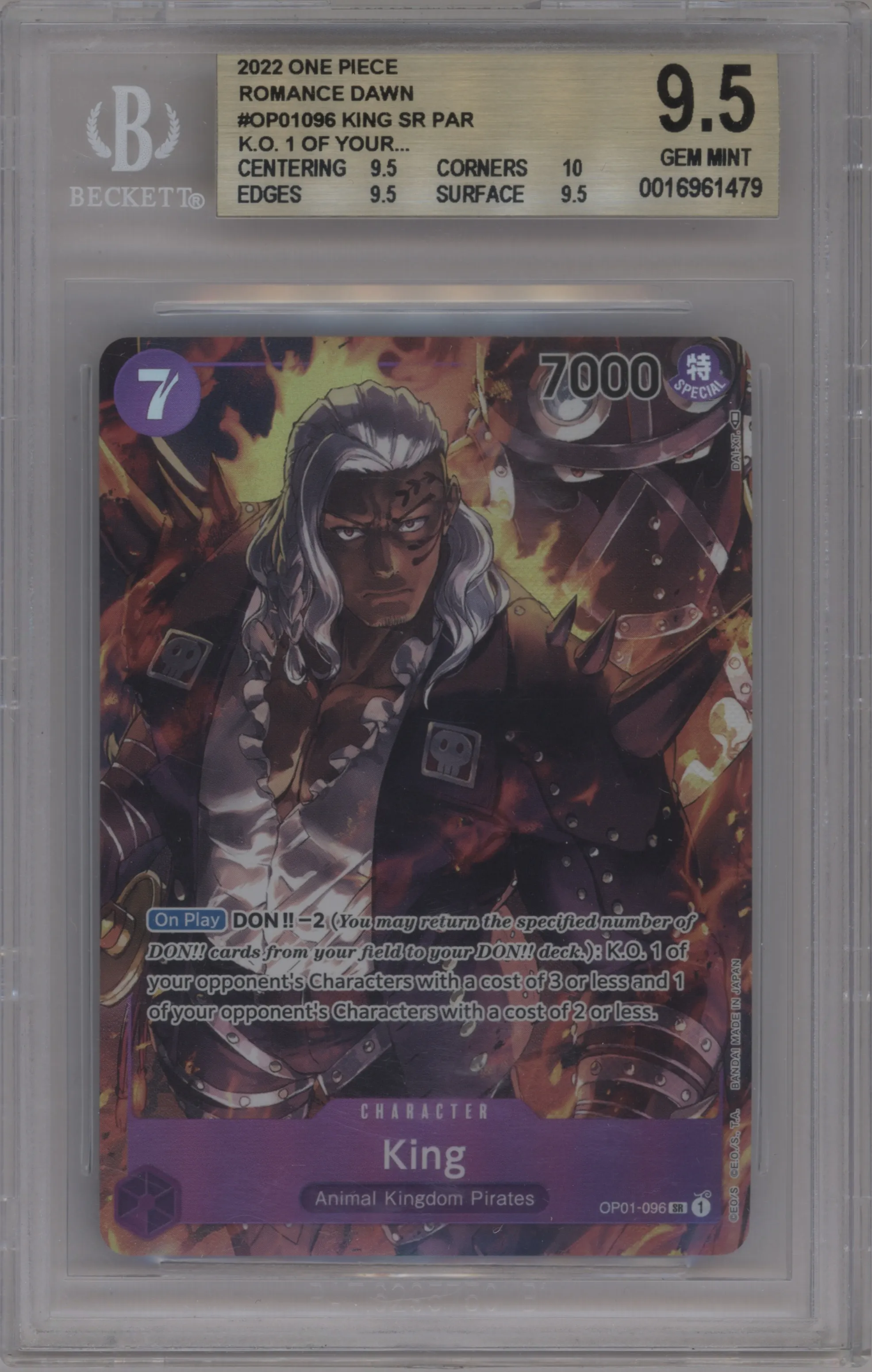 2022 One Piece Romance Dawn King Alternate Art BGS 9.5