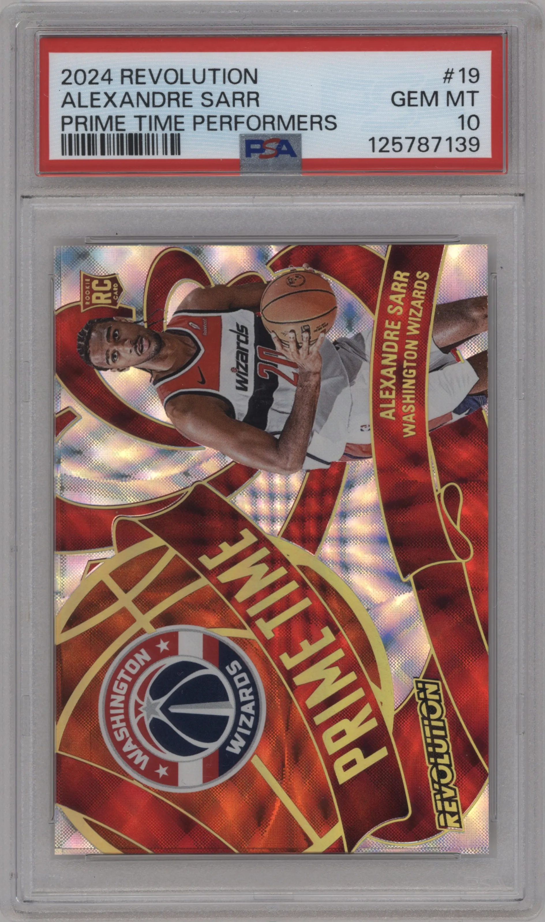 2024 Panini Revolution Prime Time Performers Alexandre Sarr PSA 10