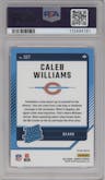 Caleb Williams from the 2024 Donruss set featuring a Pink parallel graded by PSA and given an overall grade of 10.
