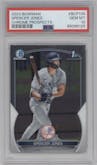 Spencer Jones from the 2023 Bowman  set graded by PSA and given an overall grade of 10.