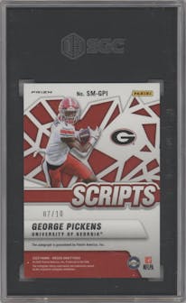 George Pickens from the 2022 Panini Mosaic Draft Picks set featuring a Gold parallel graded by SGC and given an overall grade of 10.
