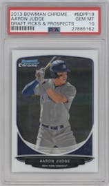 Aaron Judge from the 2013 Bowman Draft Picks & Prospects set graded by PSA and given an overall grade of 10.