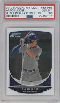 Aaron Judge from the 2013 Bowman Draft Picks & Prospects set graded by PSA and given an overall grade of 10.