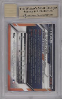 Alex Bregman from the 2016 Bowman Chrome set graded by Beckett and given an overall grade of 9.5.