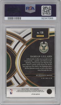 Damian Lillard from the 2023-24 Panini Select  set featuring a Elephant parallel graded by PSA and given an overall grade of 10.