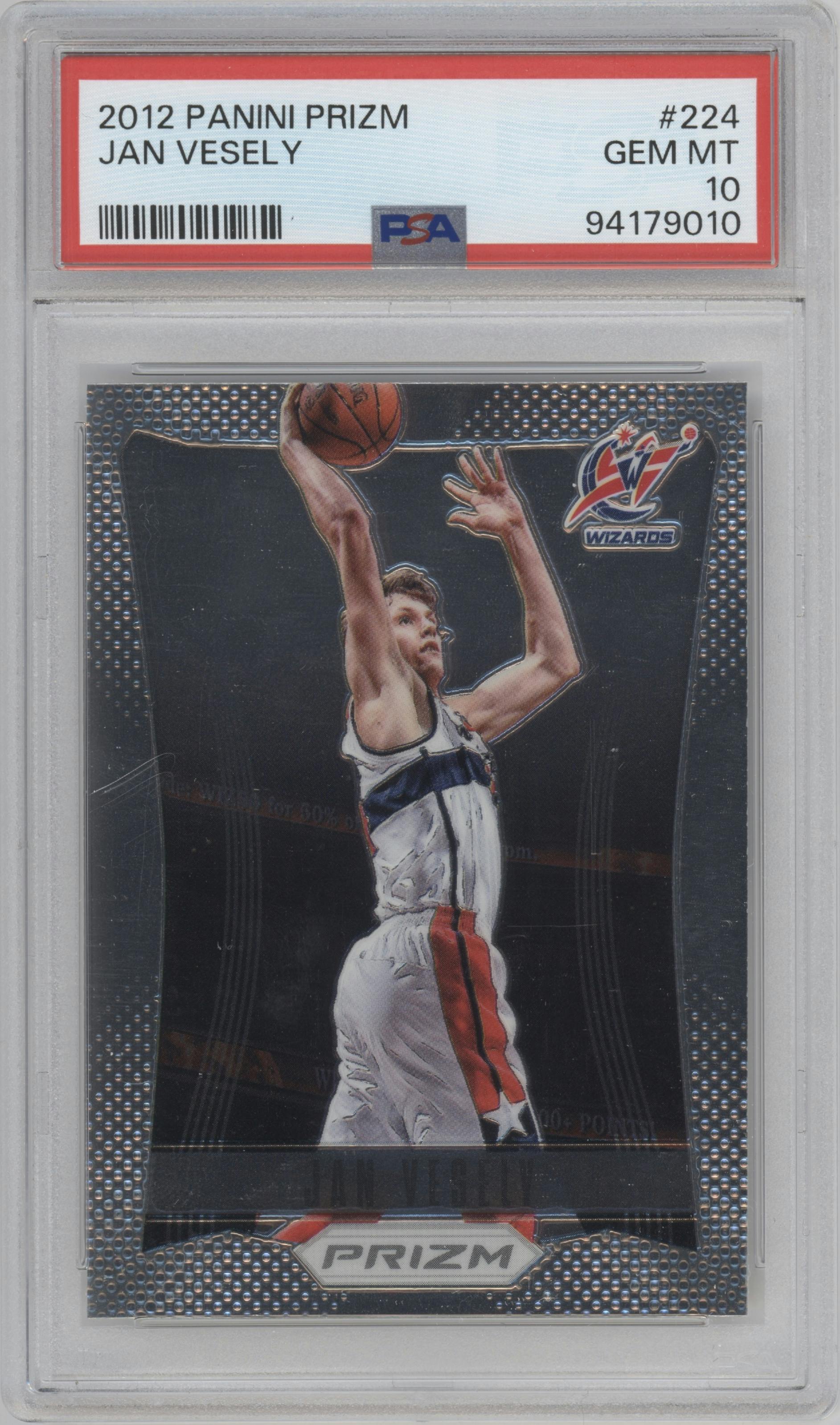 Jan Vesely from the 2012-13 Panini Prizm set graded by PSA and given an overall grade of 10.