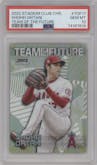 Shohei Ohtani from the 2022 Stadium Club Chrome set graded by PSA and given an overall grade of 10.