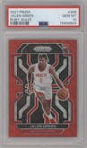 Jalen Green from the 2021-22 Panini Prizm  set featuring a Ruby Wave parallel graded by PSA and given an overall grade of 10.