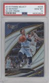 Ja Morant from the 2019-20 Panini Select set featuring a Silver Prizm parallel graded by PSA and given an overall grade of 10.