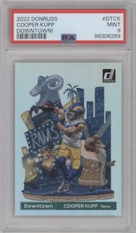 Cooper Kupp from the 2022 Panini Donruss set graded by PSA and given an overall grade of 9.