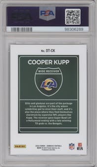 Cooper Kupp from the 2022 Panini Donruss set graded by PSA and given an overall grade of 9.