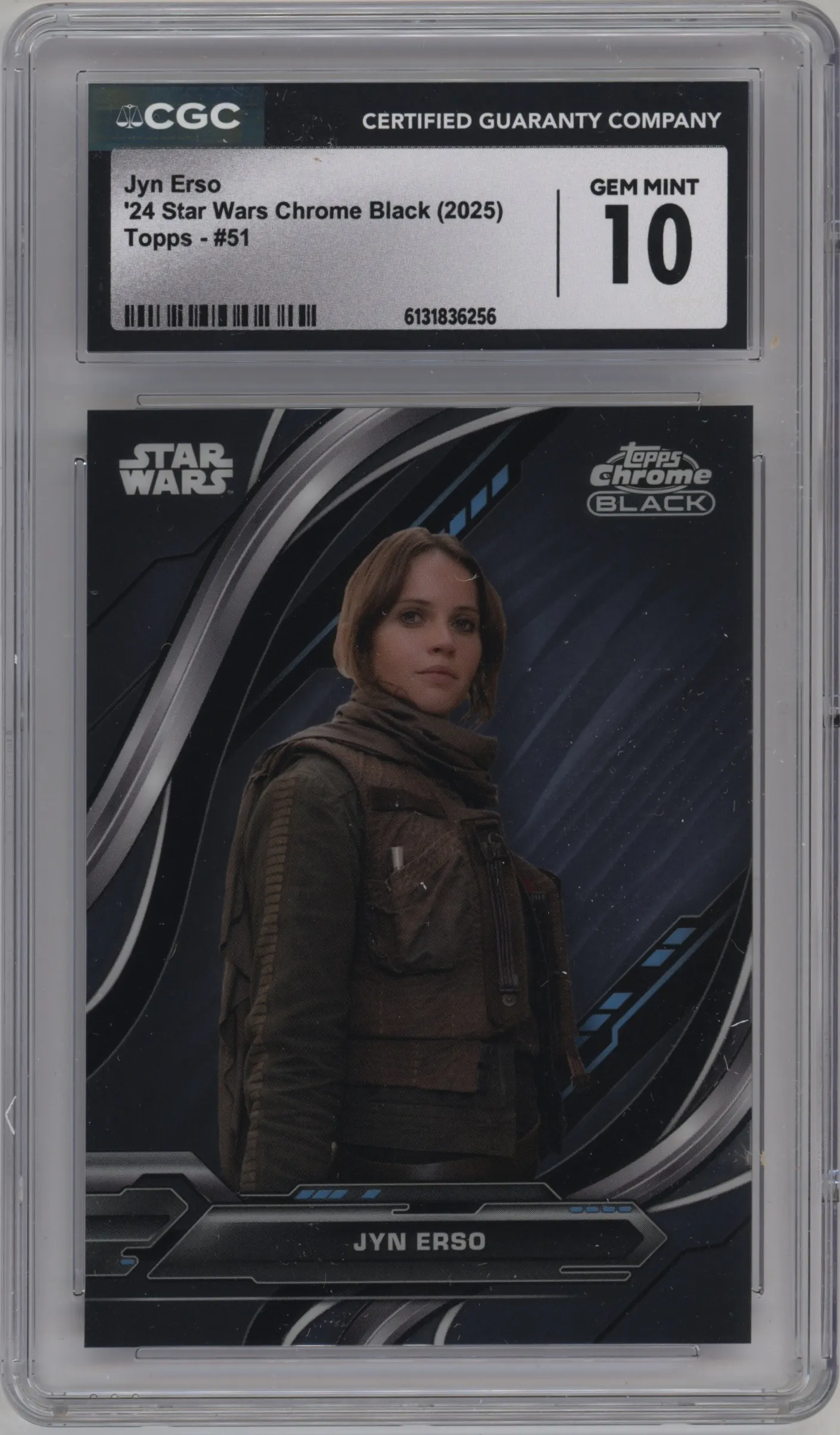 2024 Topps Chrome Black Star Wars Jyn Erso #51 CGC 10