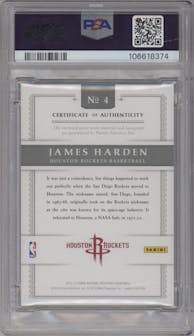 James Harden from the 2012-13 Panini National Treasures set graded by PSA and given an overall grade of 8.