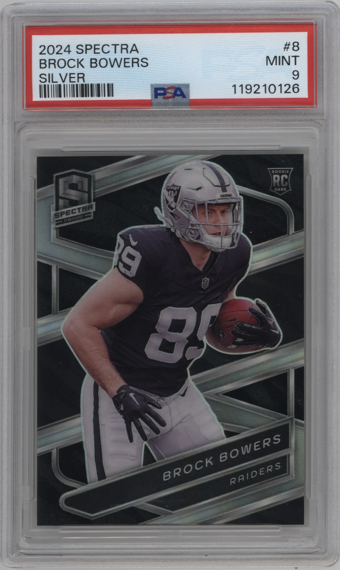 2024 Panini Spectra Brock Bowers Silver #8 PSA 9